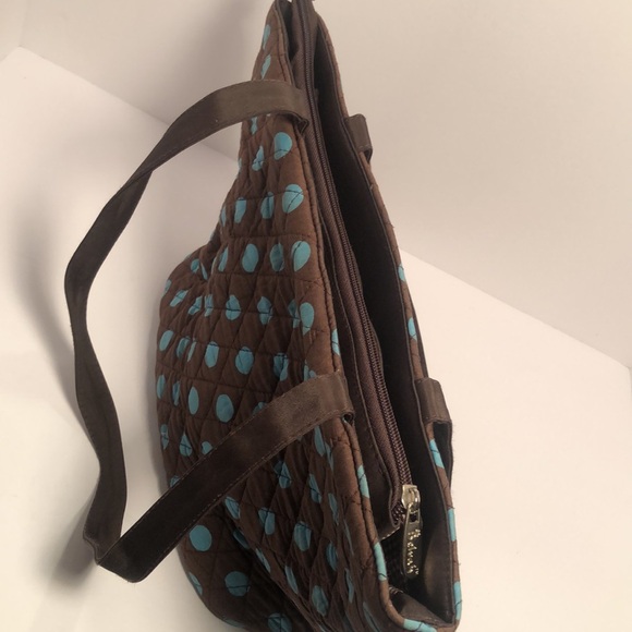Woman’s blue & brown Belvah spring polka dot bag - Picture 6 of 15